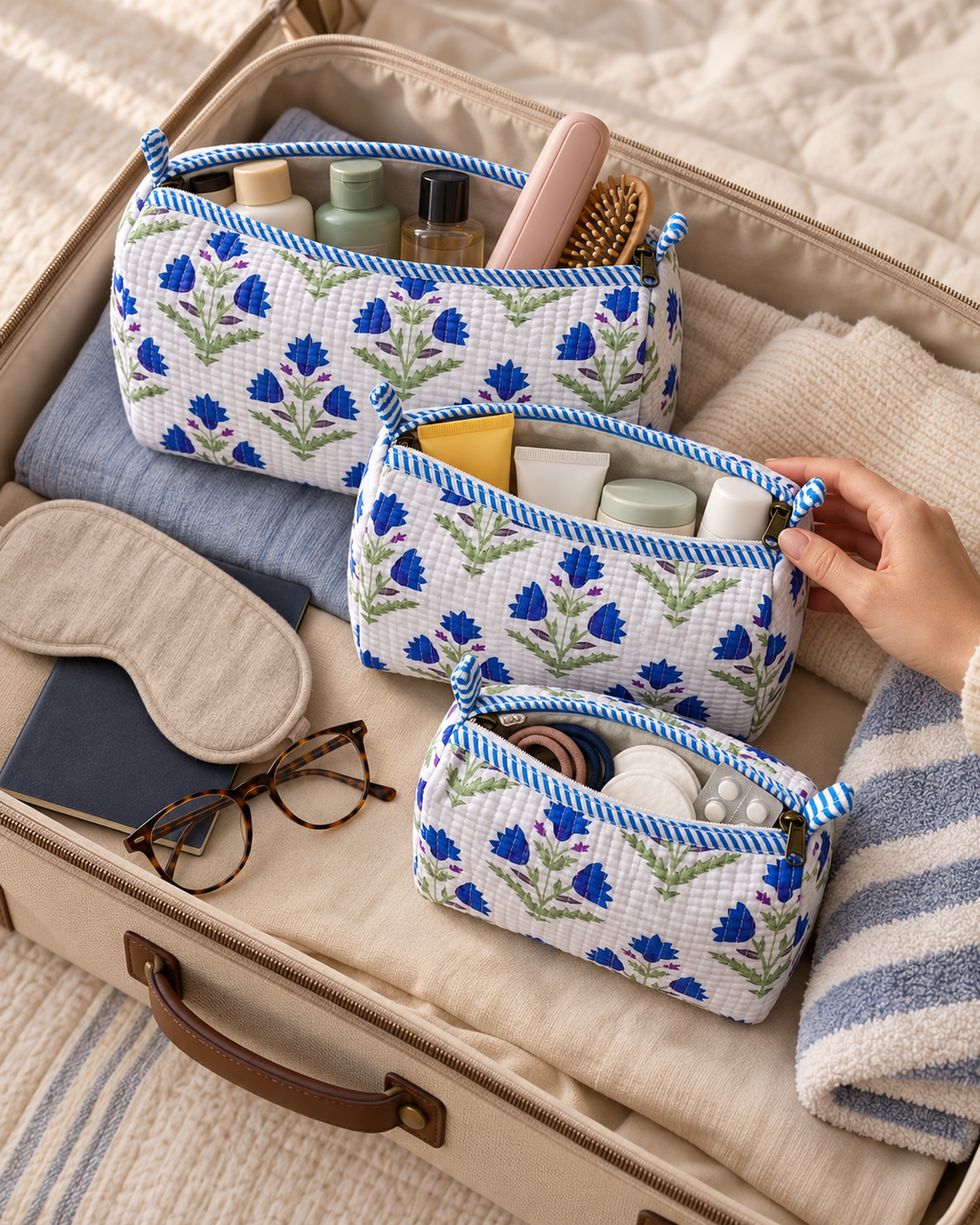 Blue Tulip 3 Piece Toiletry Bag
