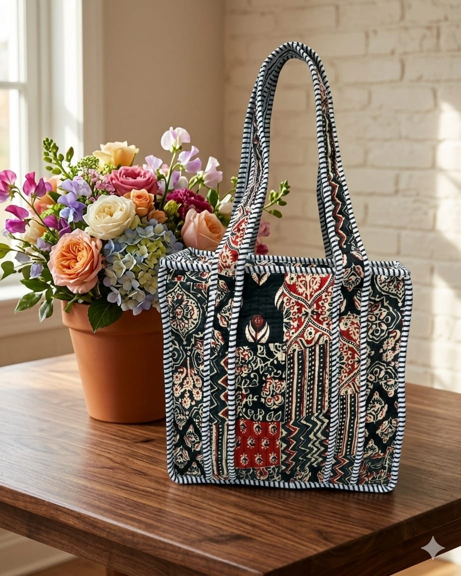 Folk Mosaic Mini Tote Bag