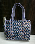 Navy Floral Medium Tote Bag