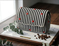 Monochrome Hearts Scallop Quilted Pouch